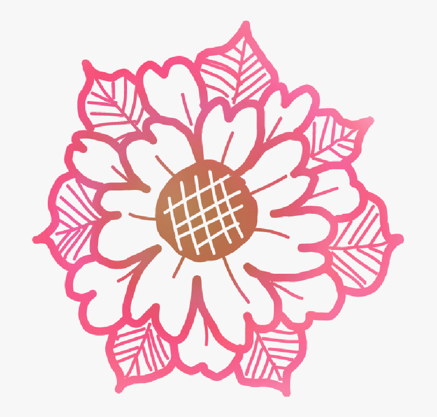#mandala #flower #floral #doodle #pink #free #freetouse - Pink Flower Doodle, HD Png Download