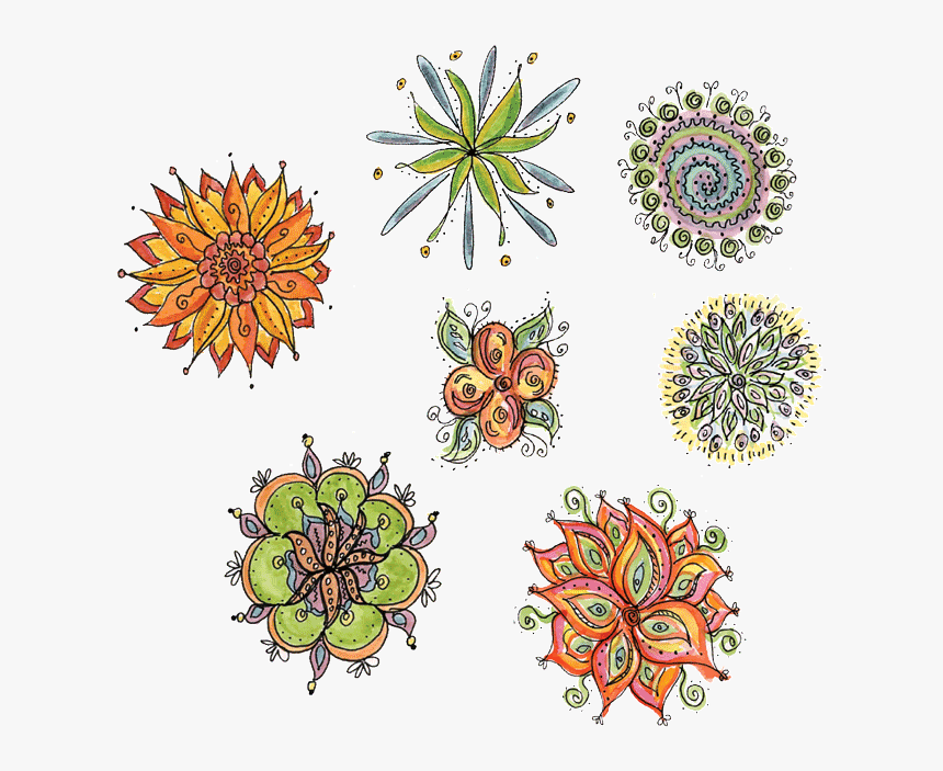 Transparent Flower Doodle Png - Floral Design, Png Download