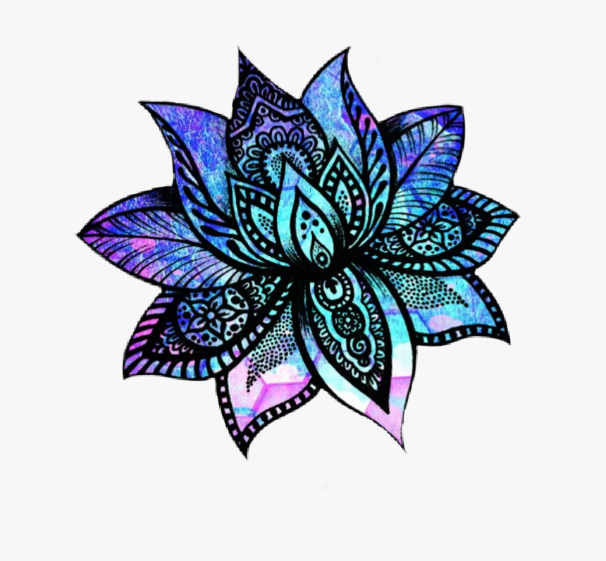 #flower #doodle #space - Kwiat Lotosu Wzór Tatuażu, HD Png Download