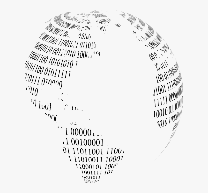 Binary, Random, Numbers, Digital, Ones, Zeroes, 1, - Binary Globe Png, Transparent Png
