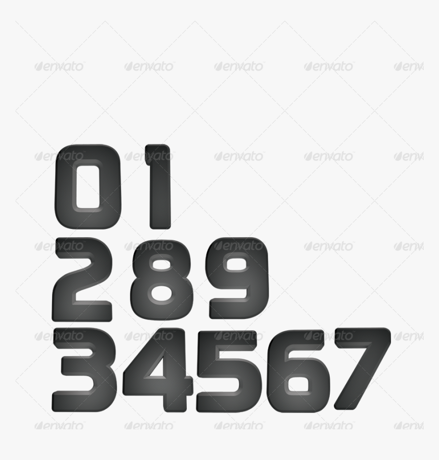 01- 3d Numbers - Graphic Design, HD Png Download