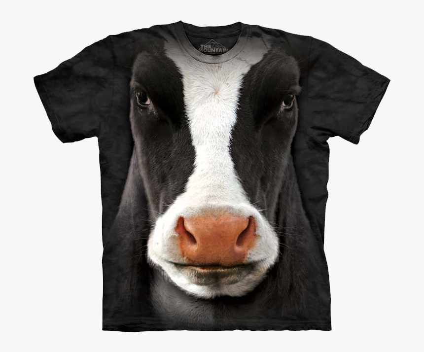 Black Cow Face - T Shirt With Cow, HD Png Download