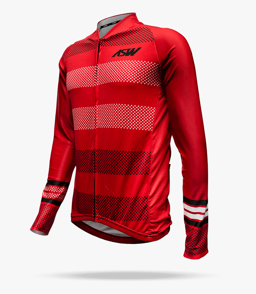 Camisa Manga Longa Asw Active Polka Vermelha - Long-sleeved T-shirt, HD Png Download