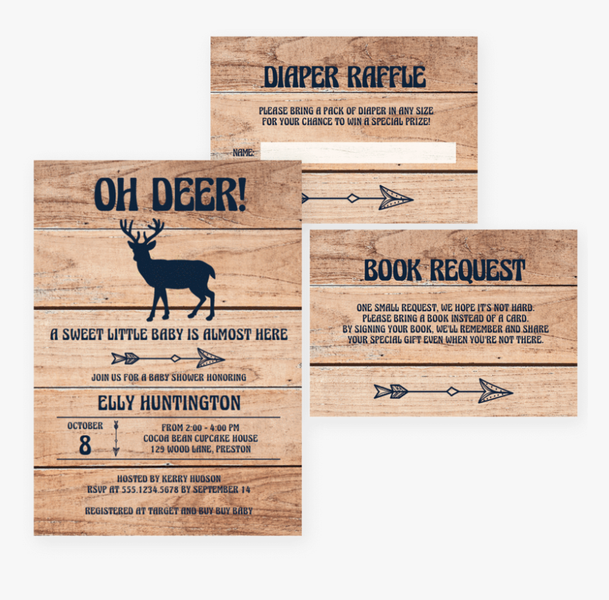 Transparent Baby Deer Png - Rustic Outdoor Theme Baby Shower, Png Download