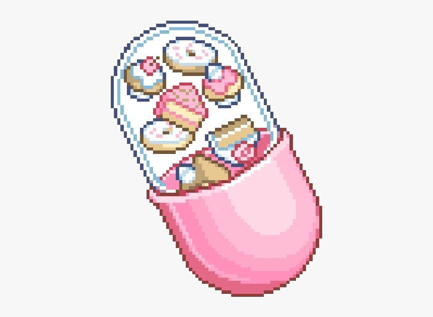 #kawaii #food #drawing #pastel #pixel #freetoedit - Food Pixel Drawing, HD Png Download