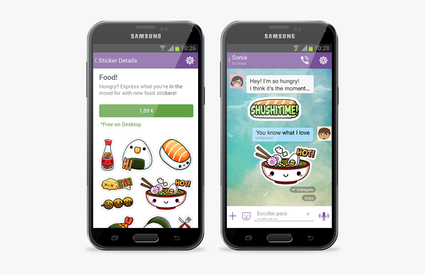 Viber S Kawaii Food Stickers, HD Png Download
