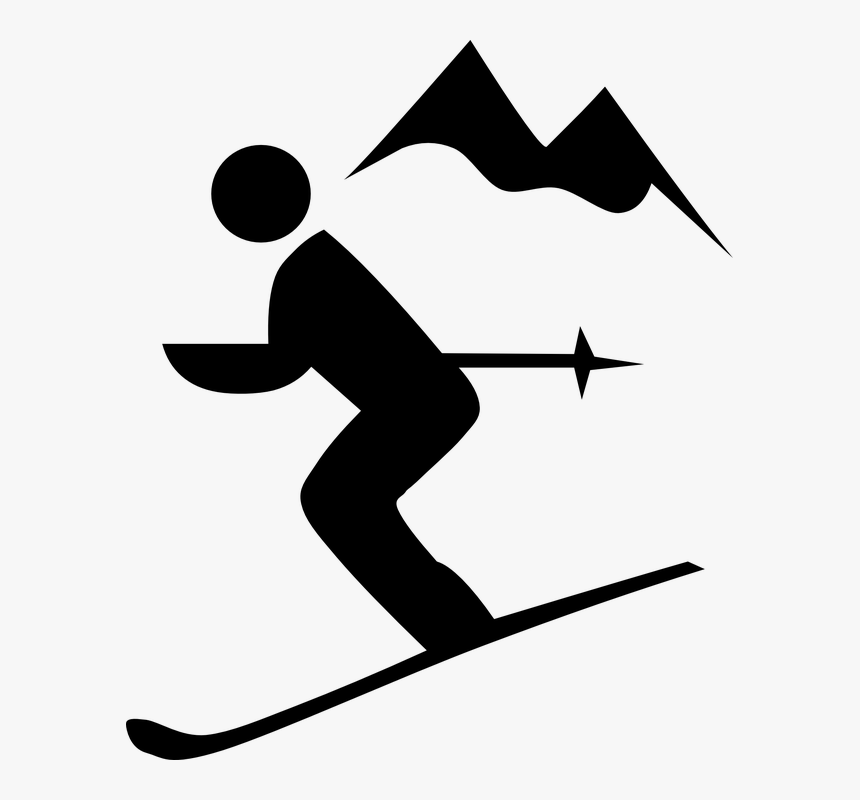 Alpine Skiing Clip Art - Downhill Skiing Clipart, HD Png Download