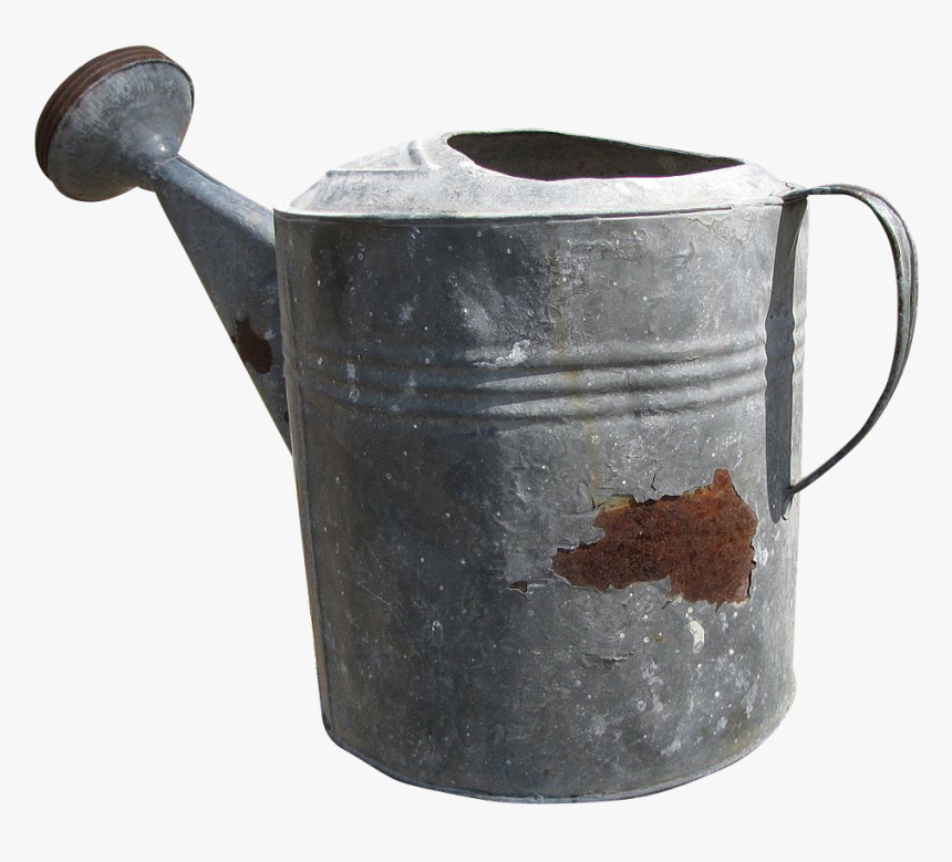 Vintage Galvanized Watering Can, HD Png Download