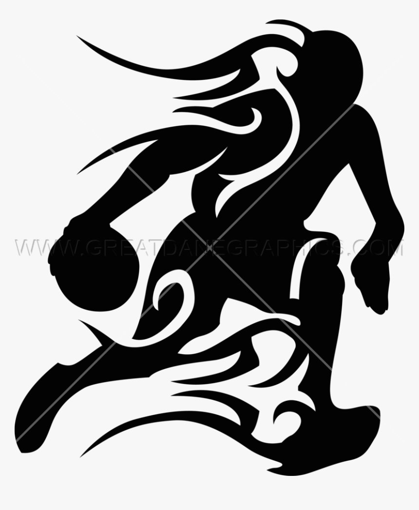 Clipart Fire Silhouette - Basketball Player On Fire, HD Png Download