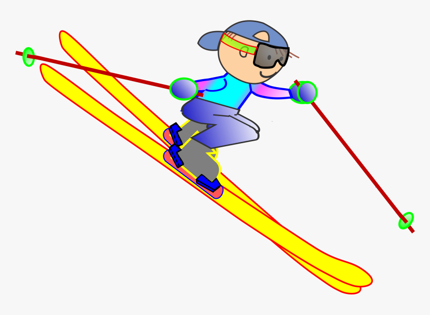 Skis Drawing Guy - Skier Clip Art, HD Png Download