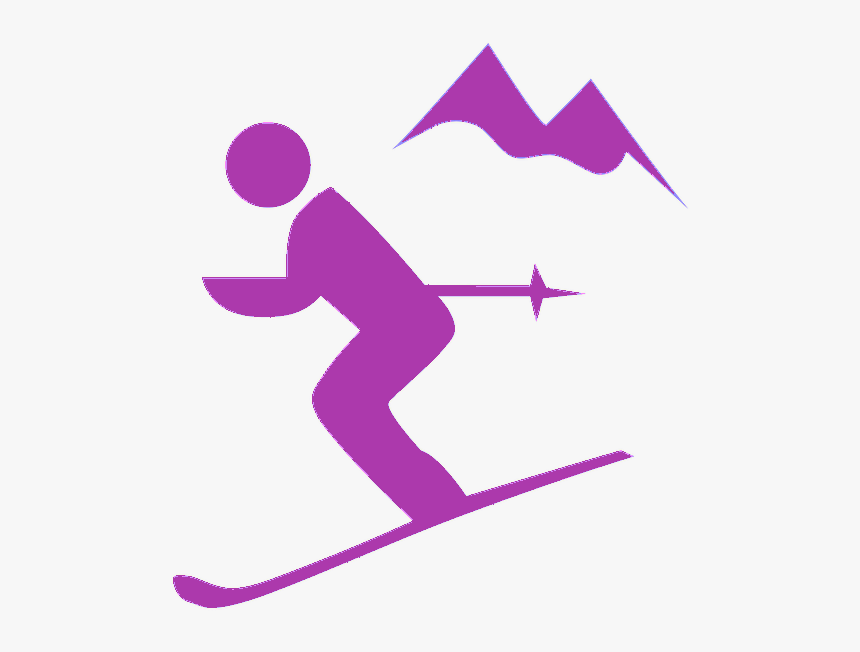 Skiing Icon - Ski Silhouette Clip Art, HD Png Download