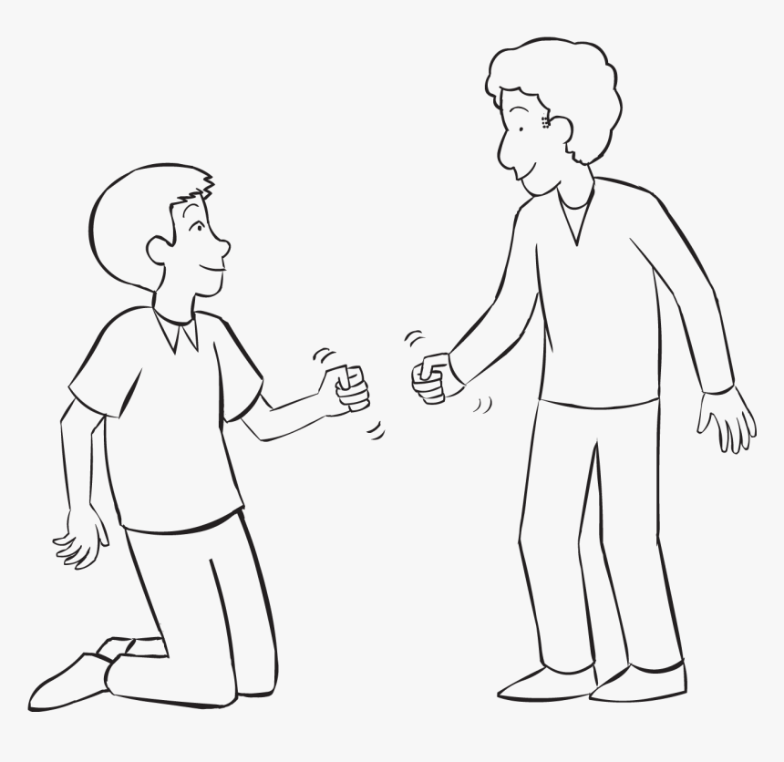 Two People Playing Rock Paper Scissors Five Lives - Rock Paper Scissors Drawing, HD Png Download