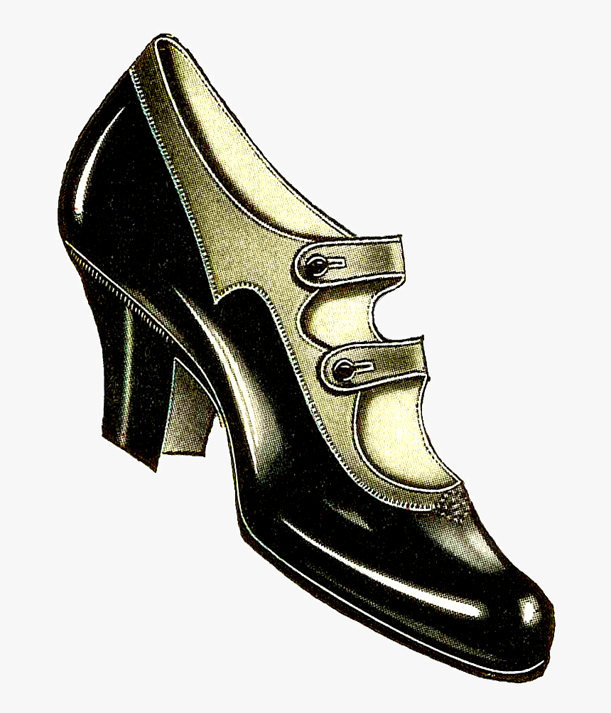 Women Shoes Clipart Victorian Shoe - Vintage Ladies Shoe Clipart, HD Png Download