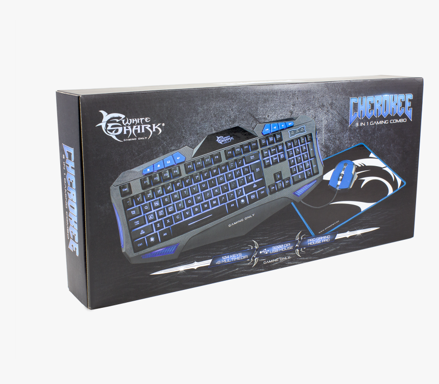 White Shark Keyboard Mouse Mouse Pad Gc 3101 Cherokee - White Shark Tipkovnica, HD Png Download