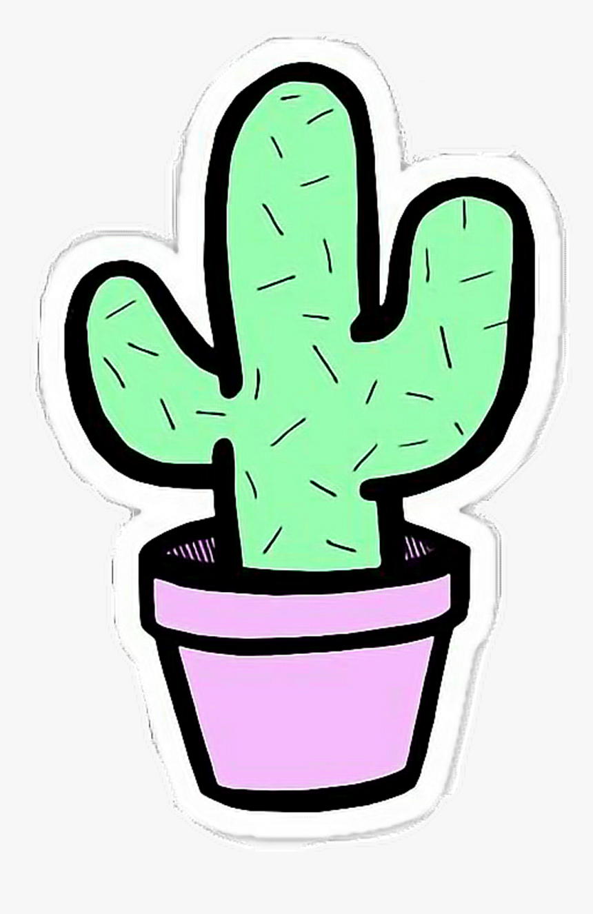 #sticker @picsart #cactus #flower #stikers @isagonzl469 - Drawings Of A Cactus, HD Png Download