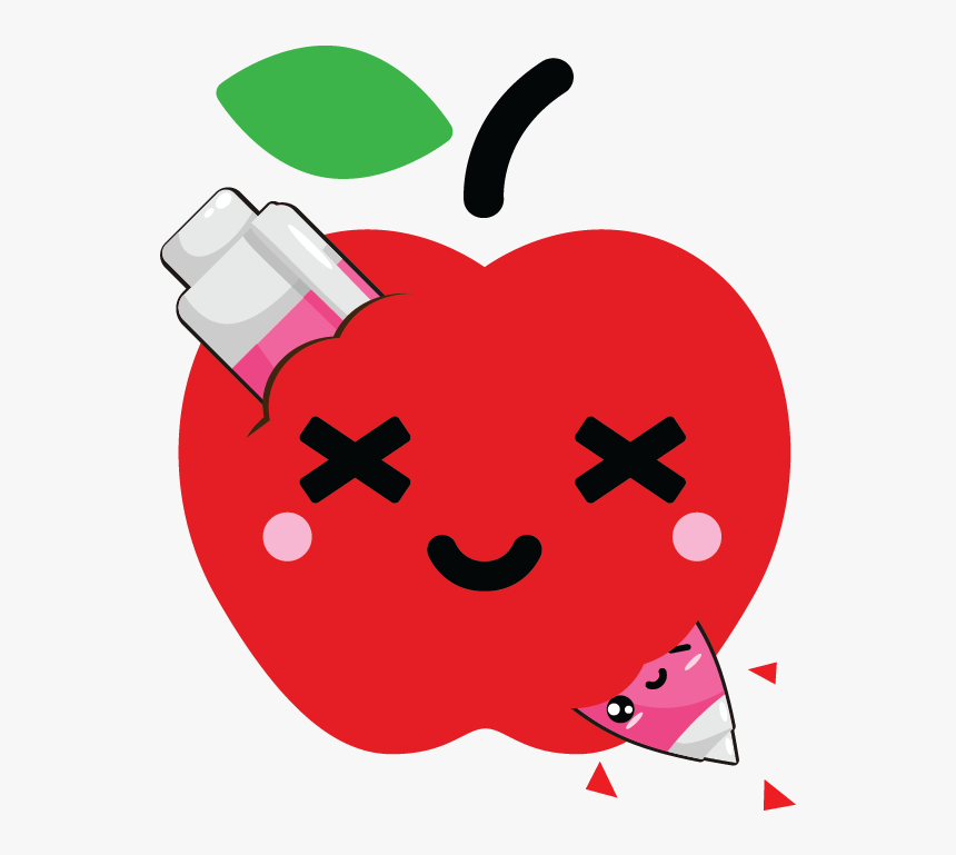 Pen Clipart Kawaii - Cartoon Apple Clip Art, HD Png Download