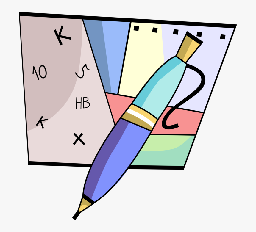 Vector Illustration Of Retractable Ballpoint Pen Writing, HD Png Download