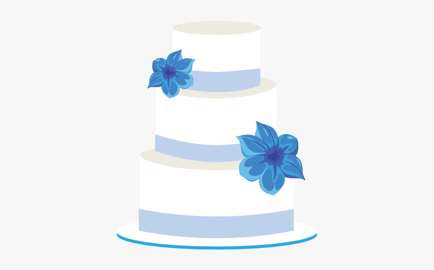 Cake Clip Art At - Blue Wedding Cake Clip Art, HD Png Download
