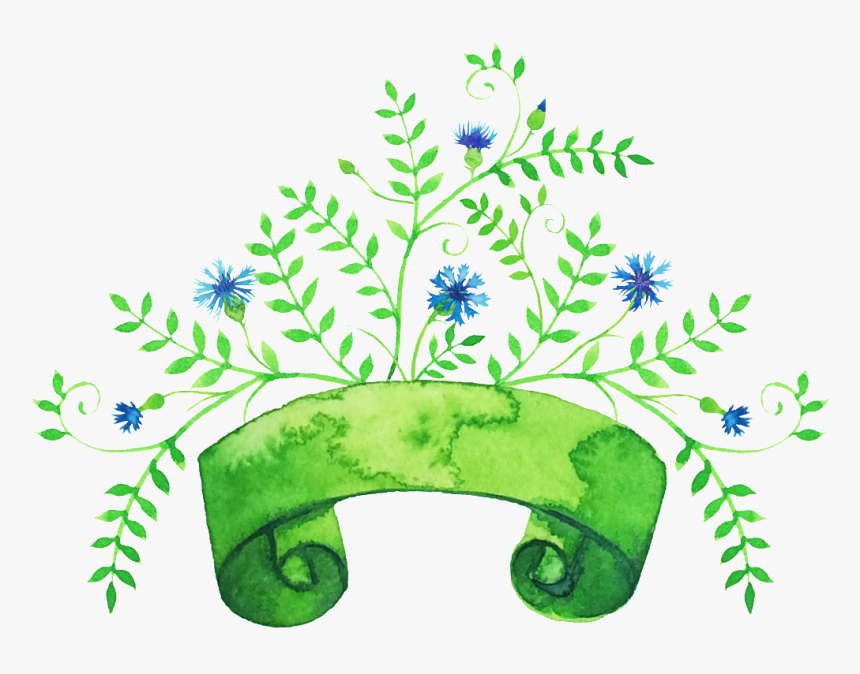 Beautiful Hand-painted Hd Green Leaf Png - Titulo Las Plantas Png, Transparent Png