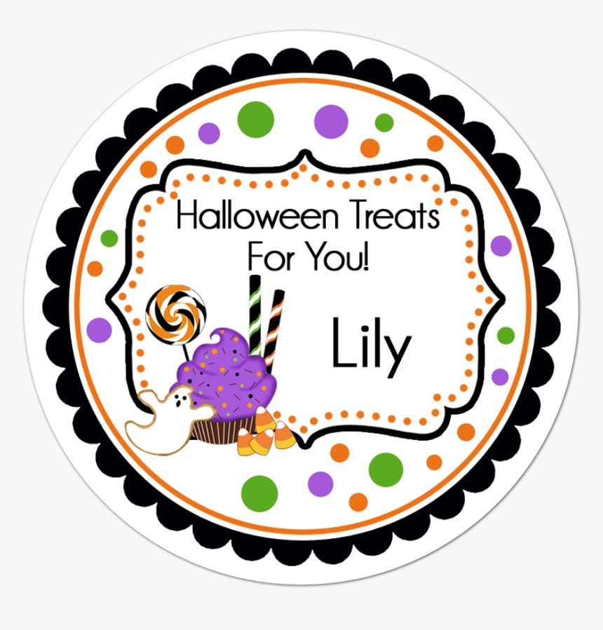Halloween Treats Fancy Frame Personalized Sticker - Ghost Halloween Personalized Stickers, HD Png Download