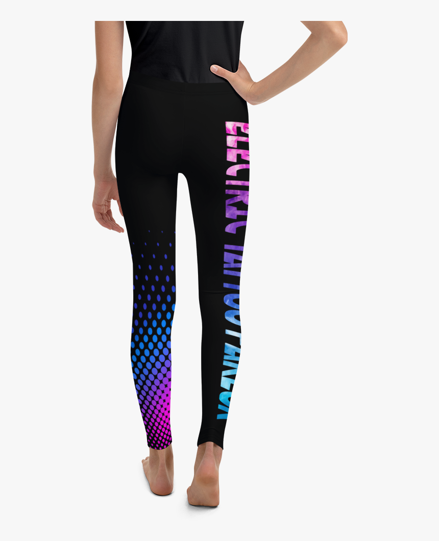 80slegsfinal Mockup Back Girls-barefoot White - Tween Leggings, HD Png Download