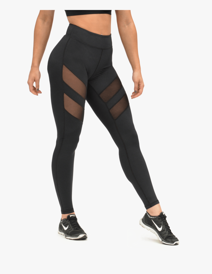 Mesh Panel Leggings - Leggins For Women, HD Png Download