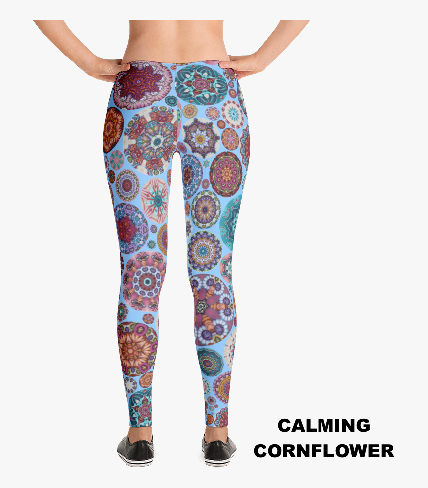 Calming-cornflower Manners Mockup Back Sneakers White - Pattern Leggings, HD Png Download