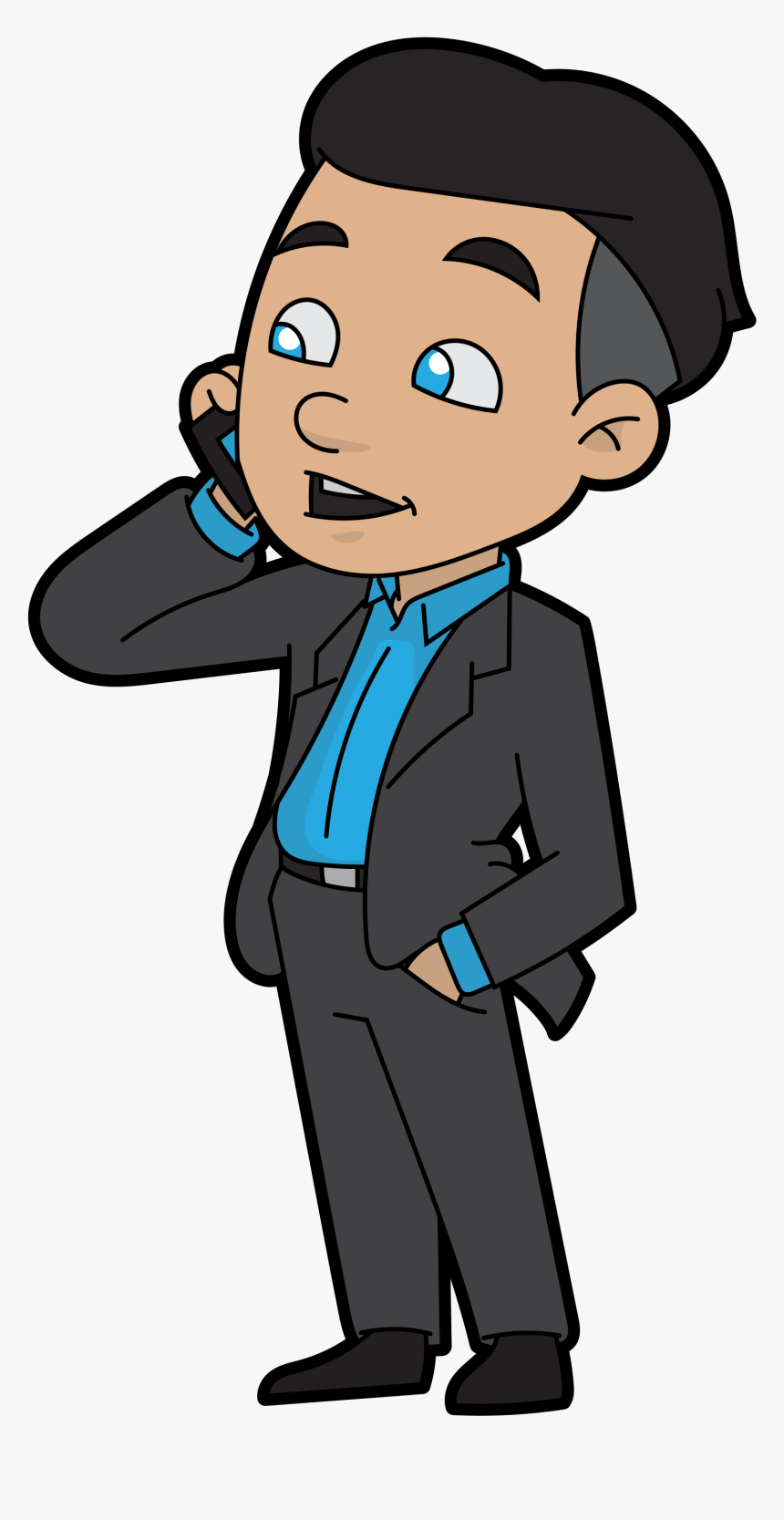 Transparent Cartoon Phone Png - Cartoon People On The Phone, Png Download