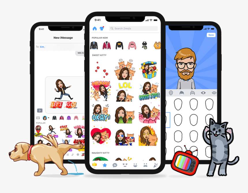 Zmoji Phone - Zmoji - Cartoon, HD Png Download