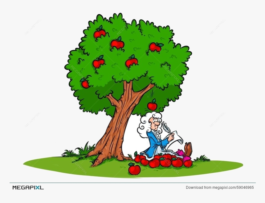 Apple Tree Newton Clipart Transparent Png - Apple Tree Cartoon Png, Png Download