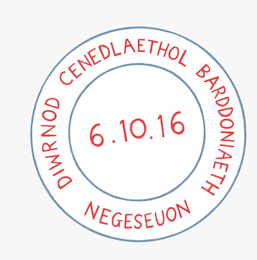 Poetry Postmark Welsh Red Blue - Acha Word, HD Png Download