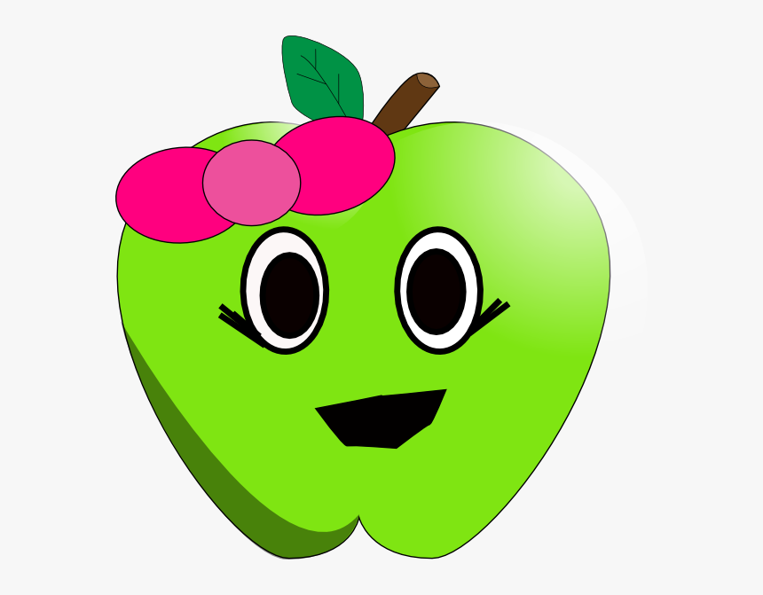 Smilling Little Apple Svg Clip Arts - Cute Apple Clipart, HD Png Download