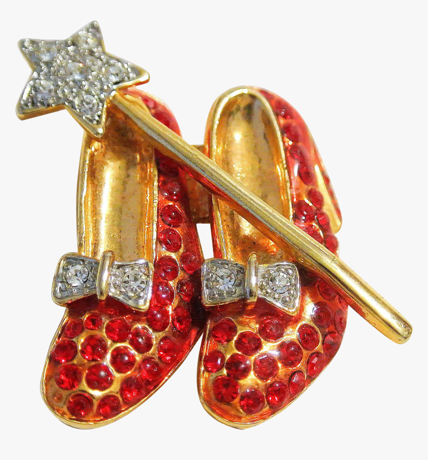 #vintage On Www - New Rhinestone Ruby Slippers And Wand, HD Png Download
