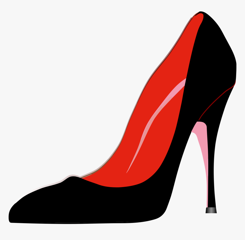 Black And Womans Shoe - Red And Black High Heels Clipart, HD Png Download