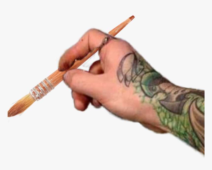 #mano #pincel #tatuajes - Una Mano Con Un Pincel, HD Png Download