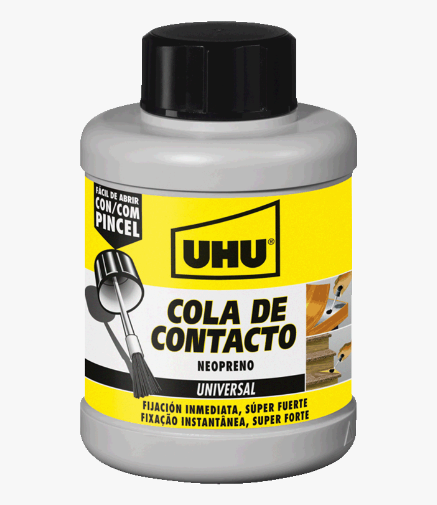 Contact Adhesive With Brush - Cola De Contacto Uhu, HD Png Download