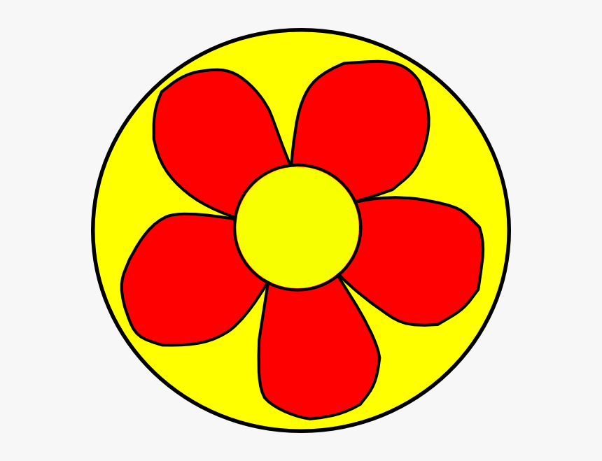 Red Flower With Yellow Background Svg Clip Arts - Mini Clip Art Flowers, HD Png Download
