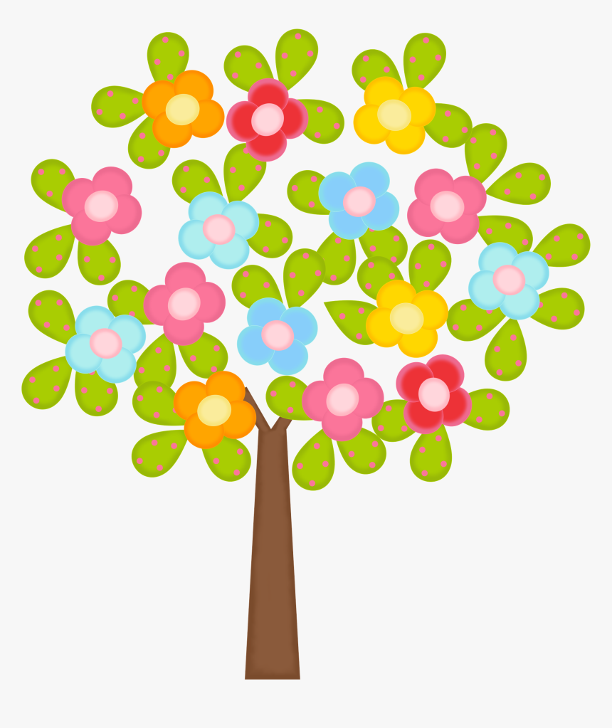 Árvore Flor - Tree Flowers Clipart, HD Png Download