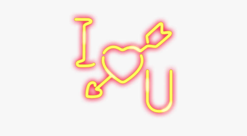 #love #neon #heart #arrow #arrowheart #aesthetic #iloveyou - Transparent Neon I Love You Png, Png Download