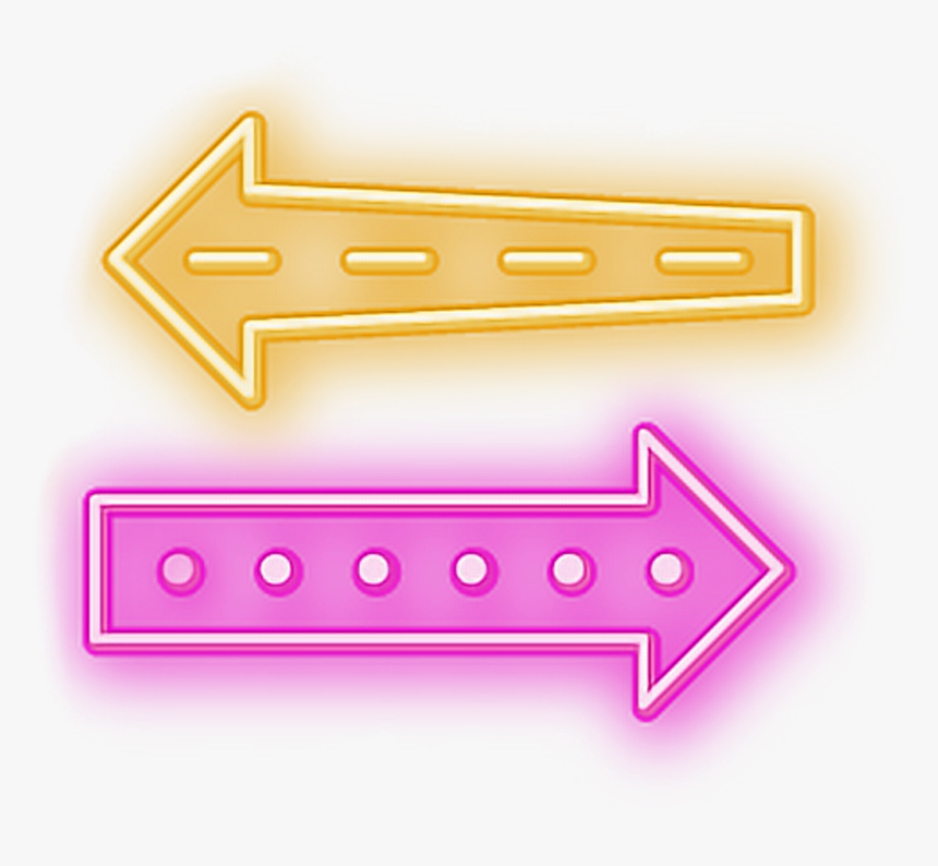 Arrow Neon Arrowneon Pinkyellow Pinkneon Yellowneon - Colorfulness, HD Png Download