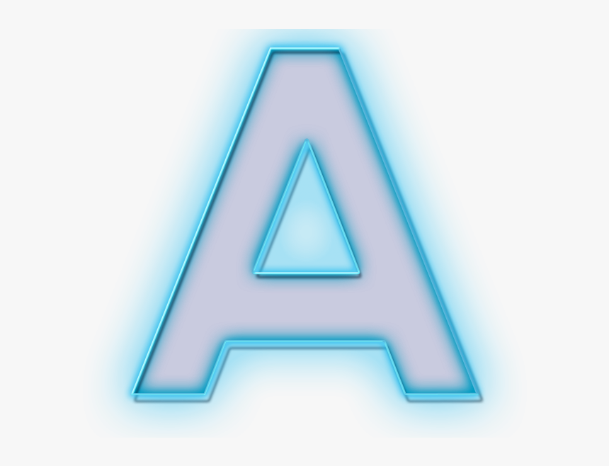 Blue Neon Letter A - Triangle, HD Png Download