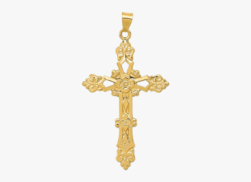 Large Gold Cross Pendant Croix De Bapteme Orthodoxe Hd Png Download Transparent Png Image Pngitem