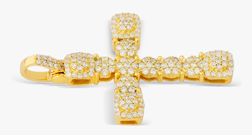 10k Yellow Gold Cross Pendant, HD Png Download