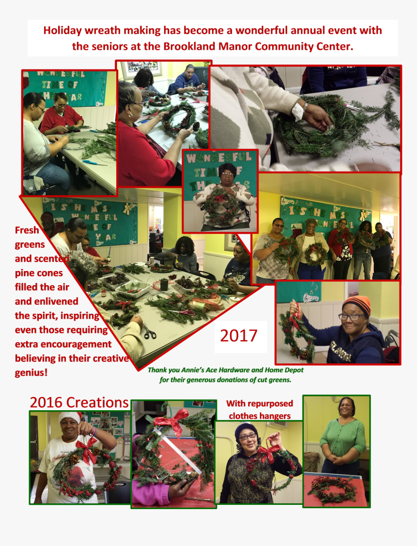 Holiday Wreath Making At Brookland Manor - Collage, HD Png Download