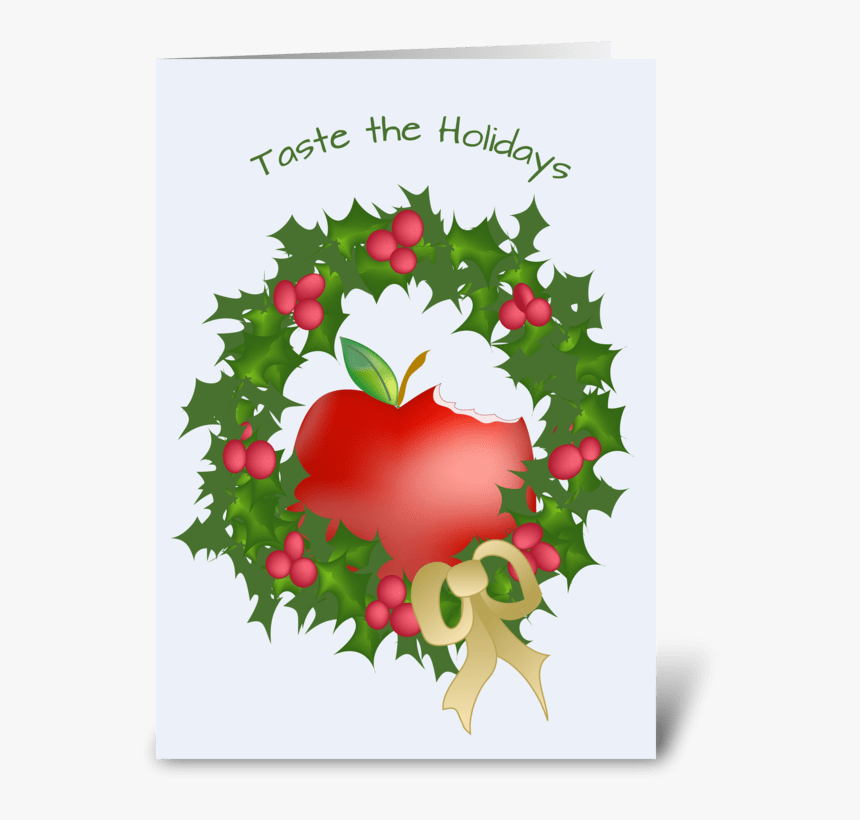 Apple And Wreath - Greeting Card, HD Png Download