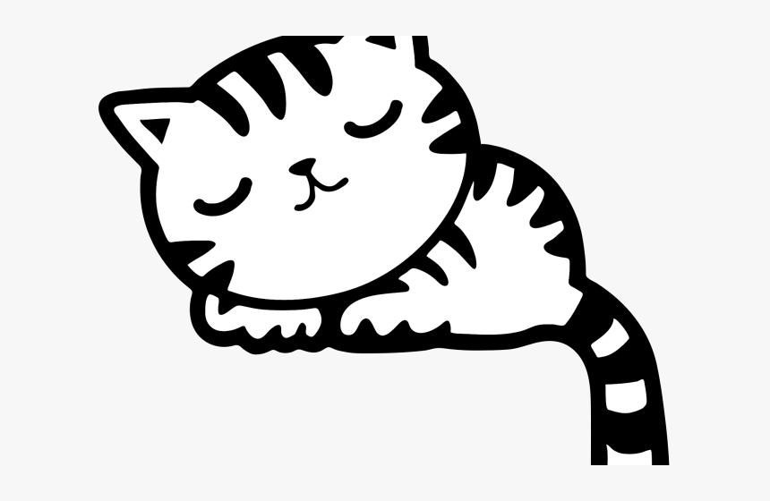 Kitten Clipart Sleeping - Sleeping Cat Clipart, HD Png Download