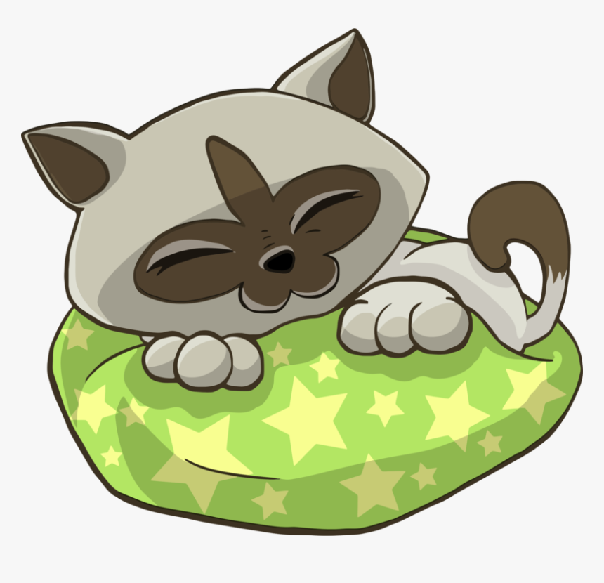 Cartoon,plant,cat - Cat On Cushion Clipart, HD Png Download
