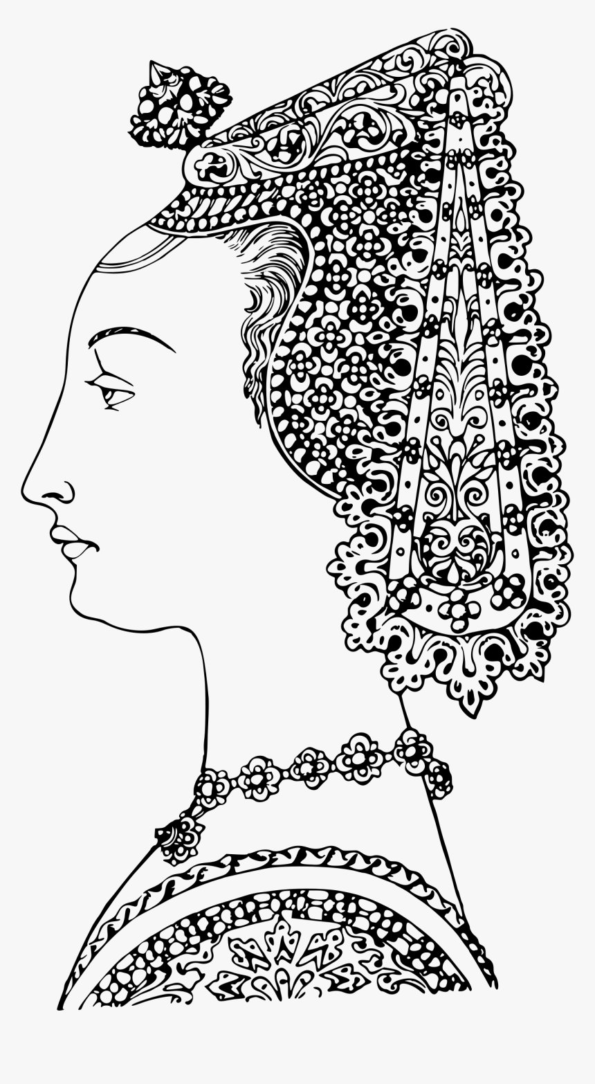 Lady With Ornate Headdress Clip Arts - Illustration, HD Png Download