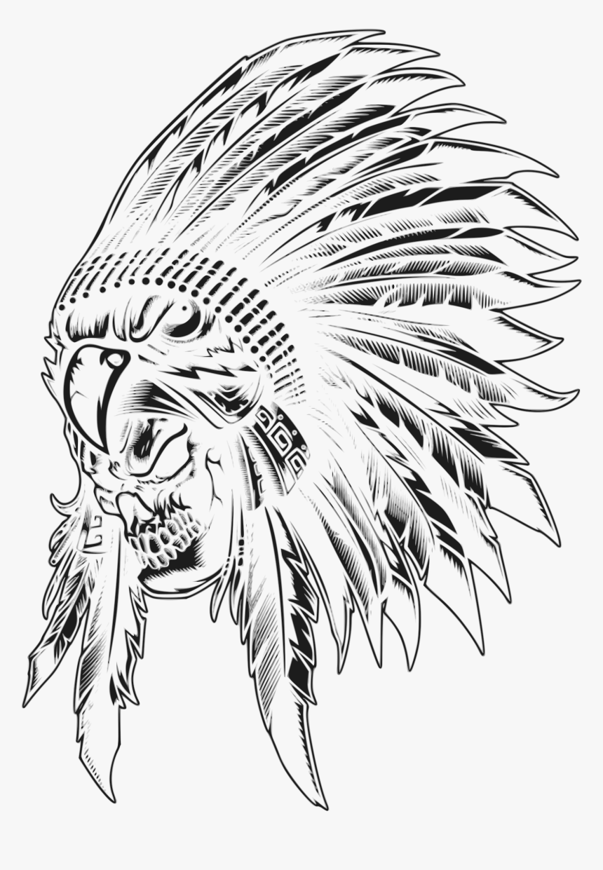 Clipart - Cherokee Indian Head Gear, HD Png Download
