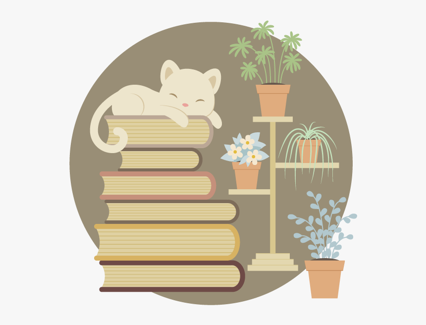 P Books-3 - Cats And Books Transparent, HD Png Download